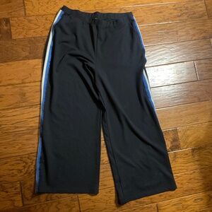 Saint + Sofia pull-on wide leg track pants, navy